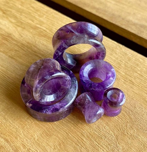 Pair amethyst amythest organic - pair,